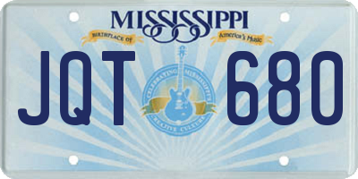 MS license plate JQT680