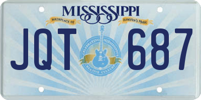 MS license plate JQT687
