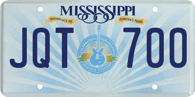 MS license plate JQT700