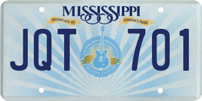 MS license plate JQT701
