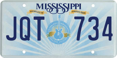 MS license plate JQT734