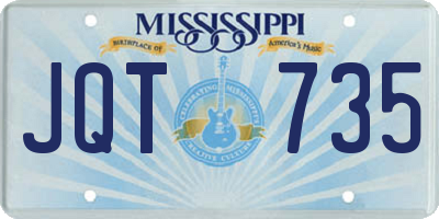 MS license plate JQT735