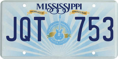 MS license plate JQT753