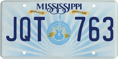 MS license plate JQT763