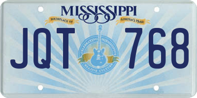 MS license plate JQT768