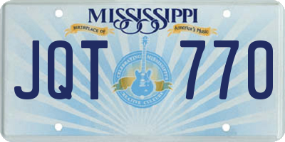 MS license plate JQT770