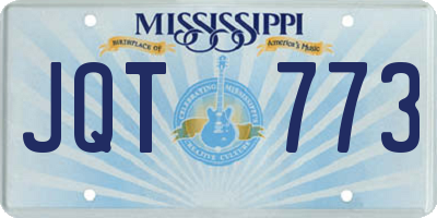 MS license plate JQT773