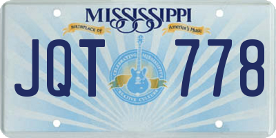 MS license plate JQT778