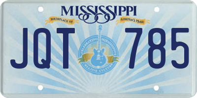 MS license plate JQT785