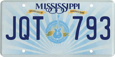 MS license plate JQT793