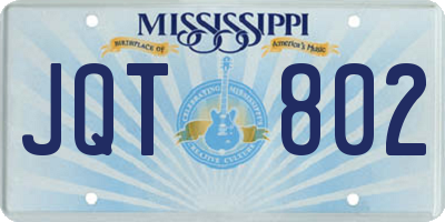 MS license plate JQT802