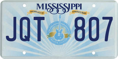 MS license plate JQT807