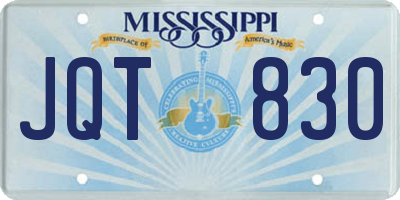 MS license plate JQT830