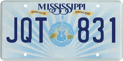 MS license plate JQT831