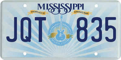 MS license plate JQT835