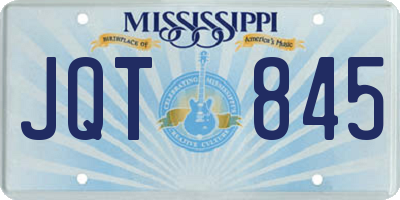 MS license plate JQT845