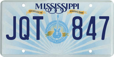 MS license plate JQT847