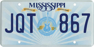 MS license plate JQT867