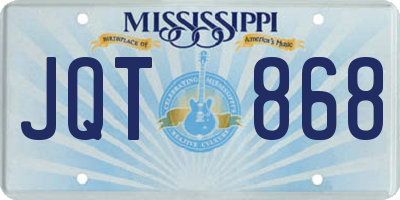 MS license plate JQT868