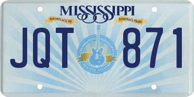 MS license plate JQT871