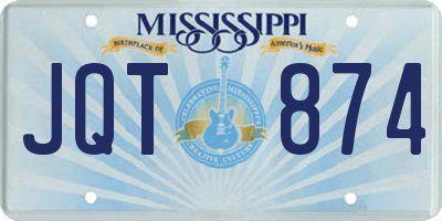 MS license plate JQT874