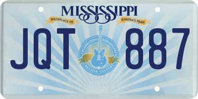MS license plate JQT887