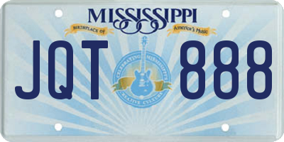 MS license plate JQT888