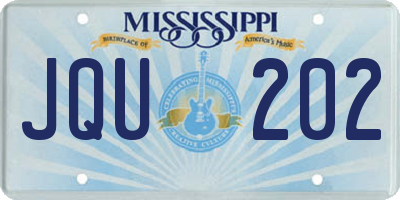 MS license plate JQU202
