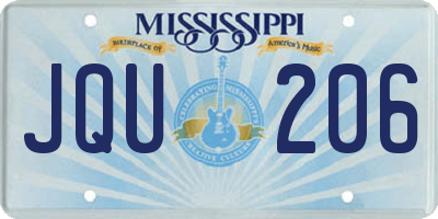 MS license plate JQU206