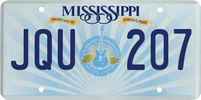 MS license plate JQU207