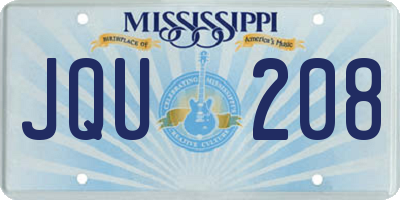 MS license plate JQU208