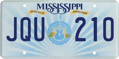 MS license plate JQU210