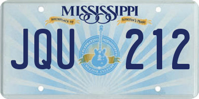 MS license plate JQU212