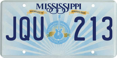 MS license plate JQU213