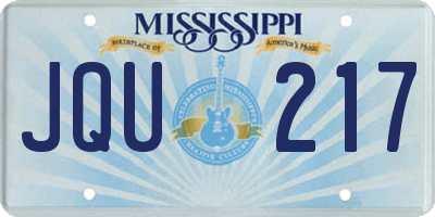 MS license plate JQU217