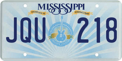 MS license plate JQU218