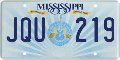 MS license plate JQU219