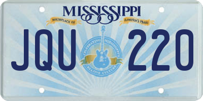 MS license plate JQU220