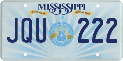 MS license plate JQU222