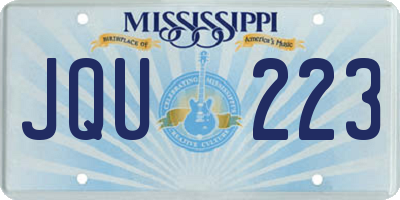 MS license plate JQU223