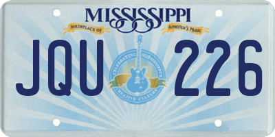 MS license plate JQU226