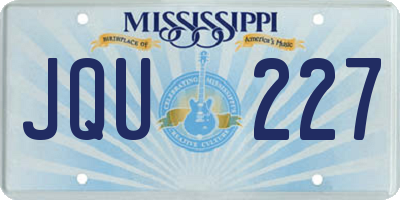 MS license plate JQU227