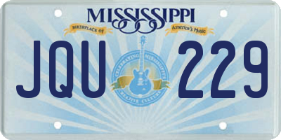 MS license plate JQU229