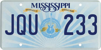 MS license plate JQU233