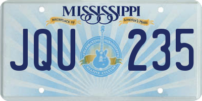 MS license plate JQU235
