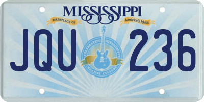 MS license plate JQU236