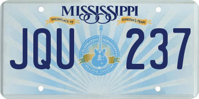 MS license plate JQU237