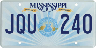 MS license plate JQU240