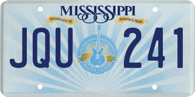 MS license plate JQU241