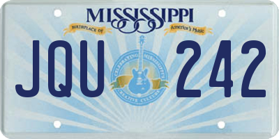 MS license plate JQU242